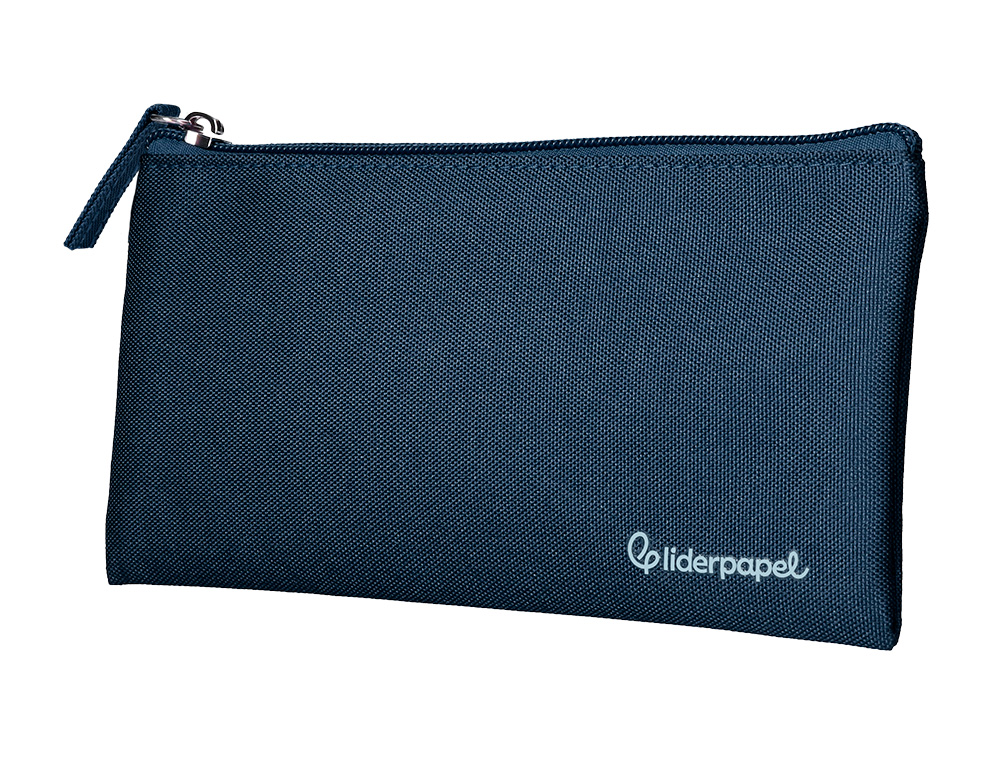 FOURRE-TOUT LIDERPAPEL PLAT 1 COMPARTIMENT 20X10CM COLORIS  BLEU MARINE