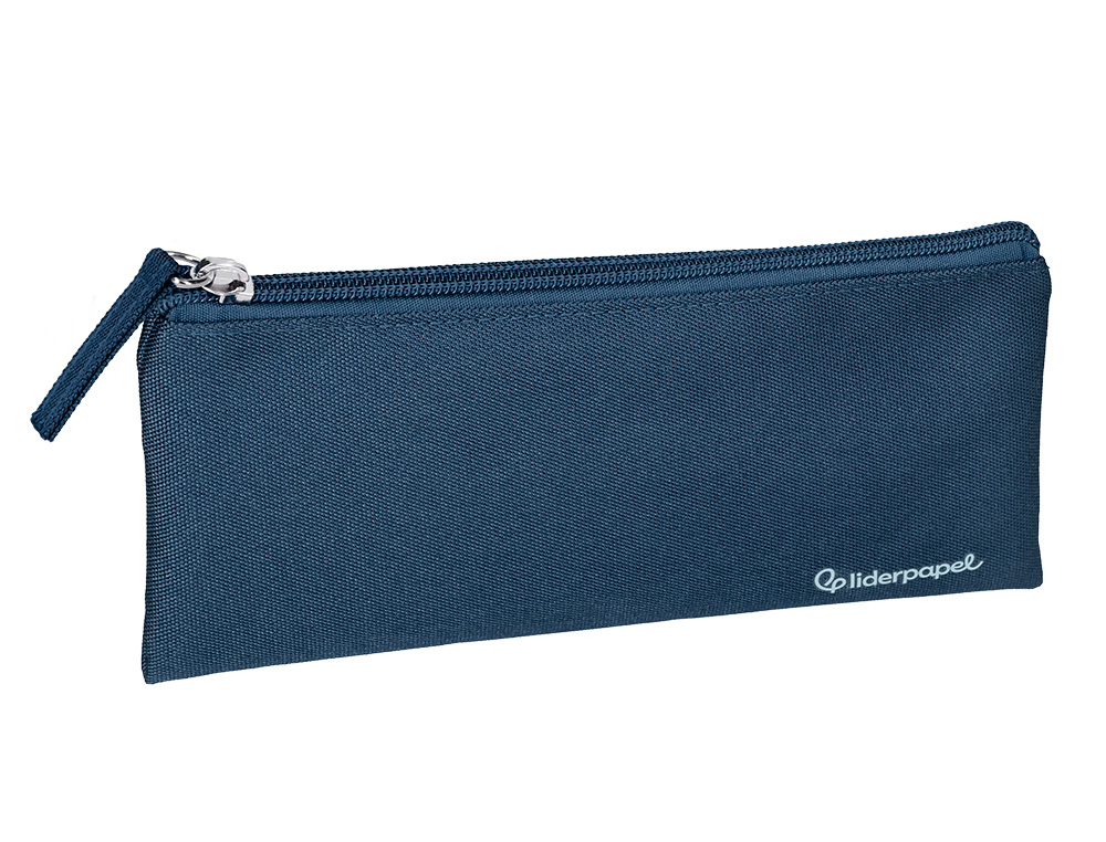 FOURRE-TOUT LIDERPAPEL PLAT 1 COMPARTIMENT 20X10CM COLORIS  BLEU MARINE