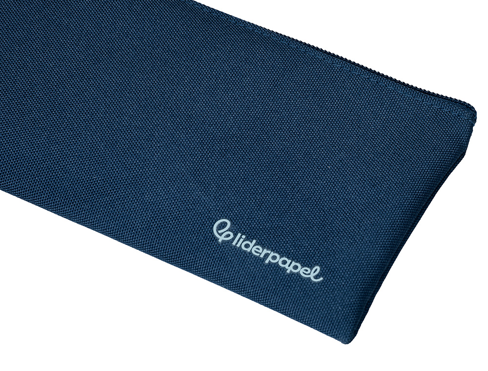 FOURRE-TOUT LIDERPAPEL PLAT 1 COMPARTIMENT 20X10CM COLORIS  BLEU MARINE