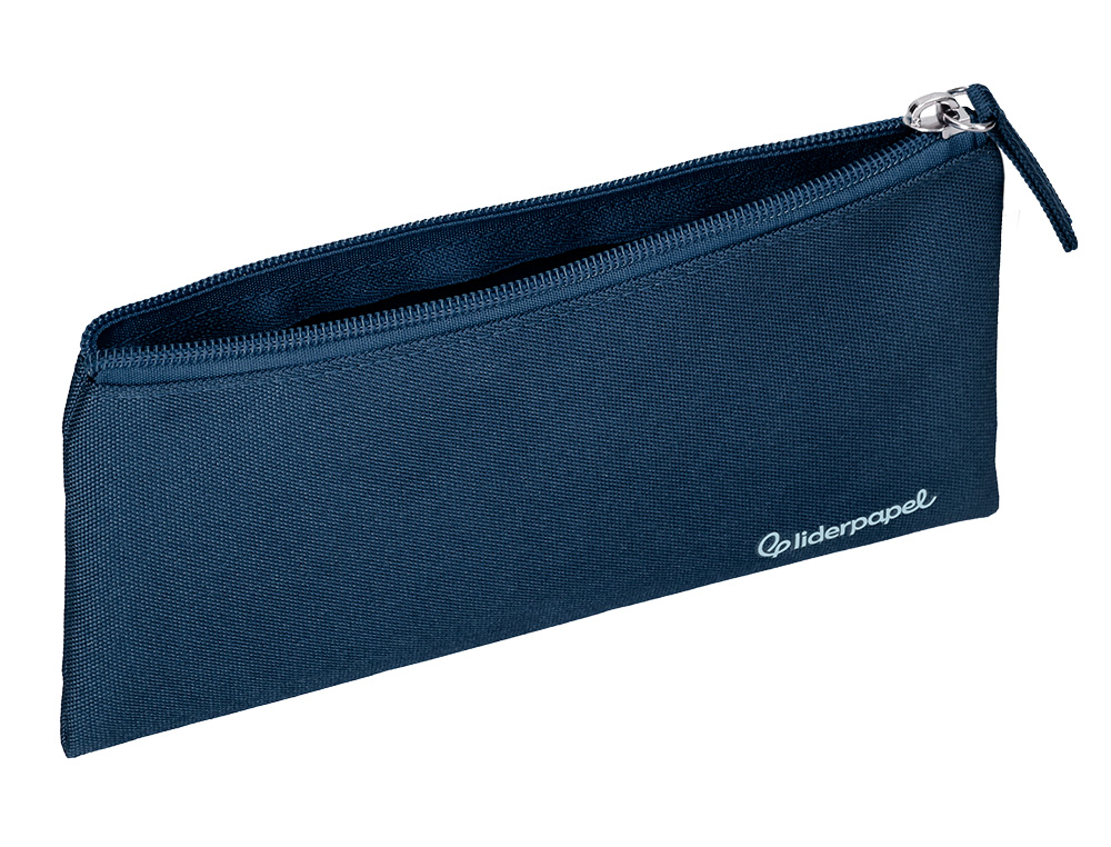 FOURRE-TOUT LIDERPAPEL PLAT 1 COMPARTIMENT 20X10CM COLORIS  BLEU MARINE