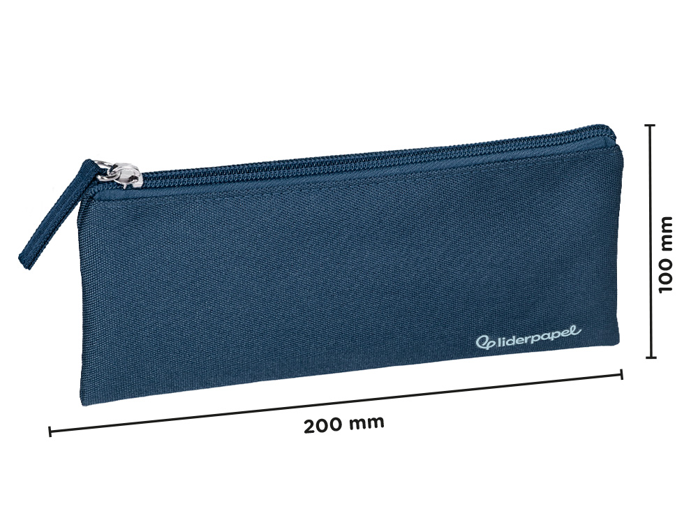 FOURRE-TOUT LIDERPAPEL PLAT 1 COMPARTIMENT 20X10CM COLORIS  BLEU MARINE