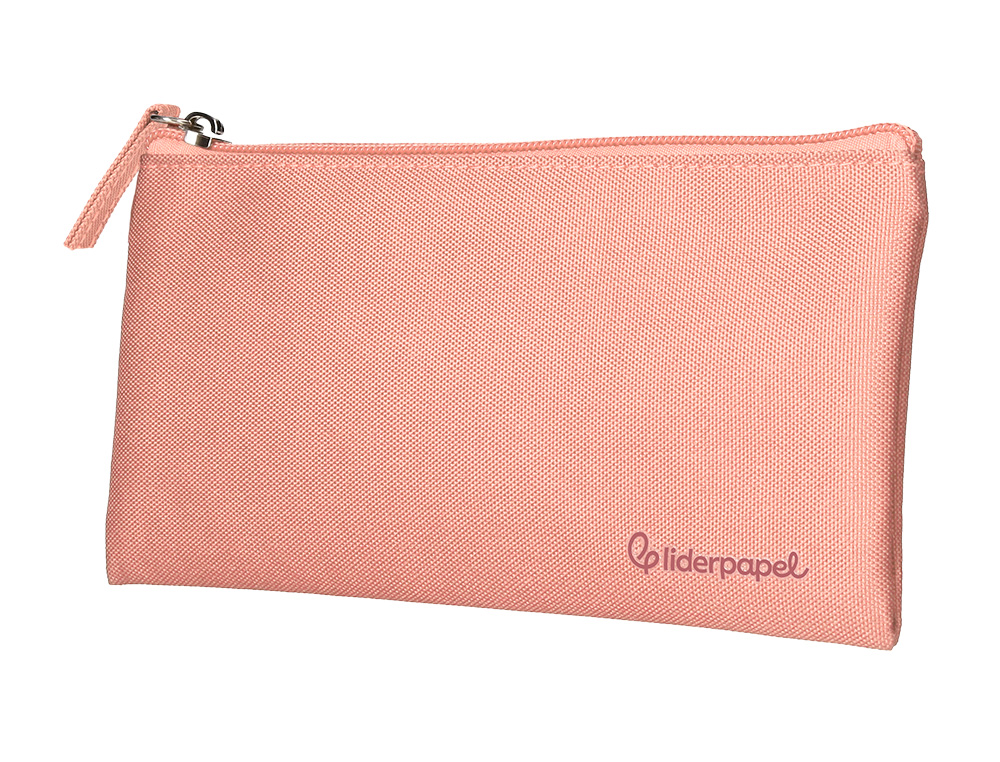 FOURRE-TOUT LIDERPAPEL PLAT 1 COMPARTIMENT 20X10CM COLORIS  ROSE PECHE