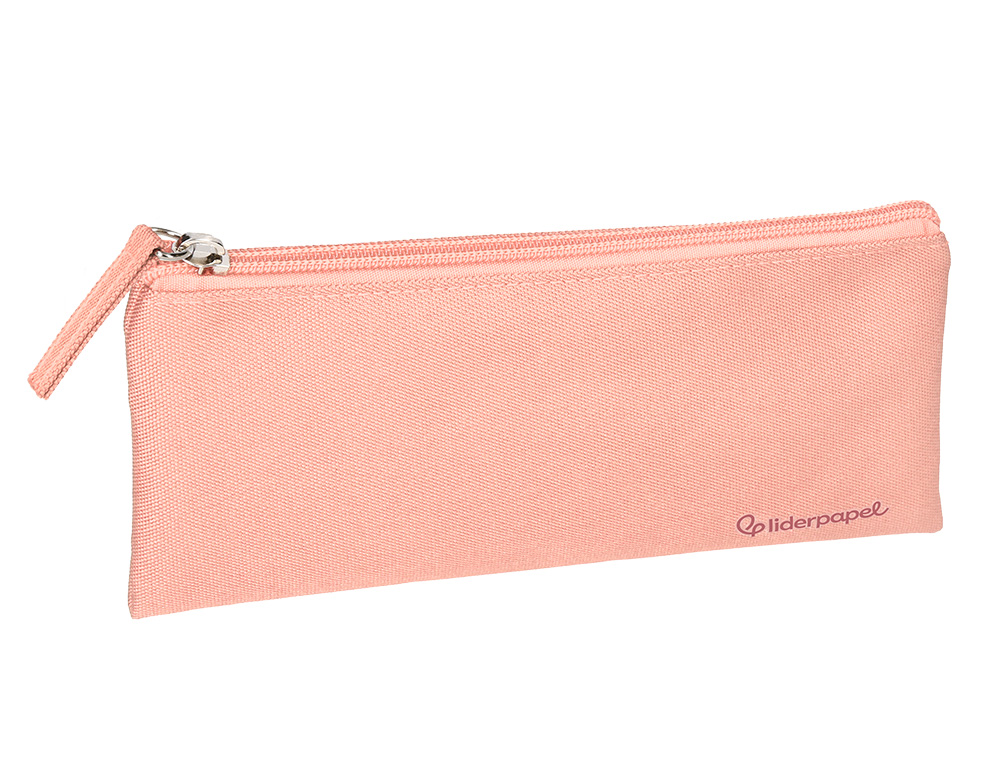 FOURRE-TOUT LIDERPAPEL PLAT 1 COMPARTIMENT 20X10CM COLORIS  ROSE PECHE