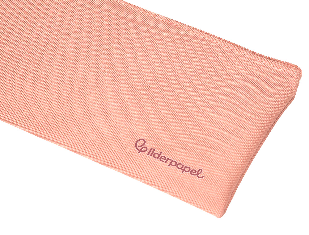 FOURRE-TOUT LIDERPAPEL PLAT 1 COMPARTIMENT 20X10CM COLORIS  ROSE PECHE