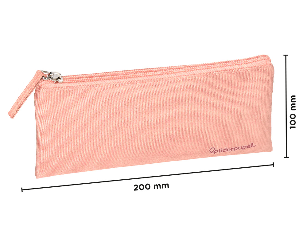 FOURRE-TOUT LIDERPAPEL PLAT 1 COMPARTIMENT 20X10CM COLORIS  ROSE PECHE