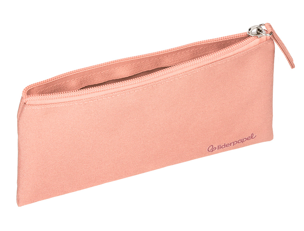 FOURRE-TOUT LIDERPAPEL PLAT 1 COMPARTIMENT 20X10CM COLORIS  ROSE PECHE