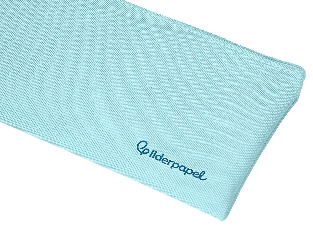 FOURRE-TOUT LIDERPAPEL PLAT 1 COMPARTIMENT 20X10CM COLORIS  BLEU CELESTE