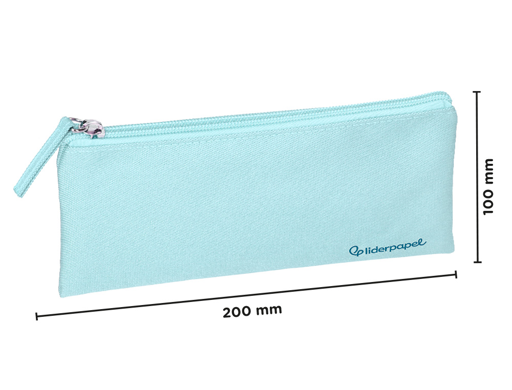 FOURRE-TOUT LIDERPAPEL PLAT 1 COMPARTIMENT 20X10CM COLORIS  BLEU CELESTE