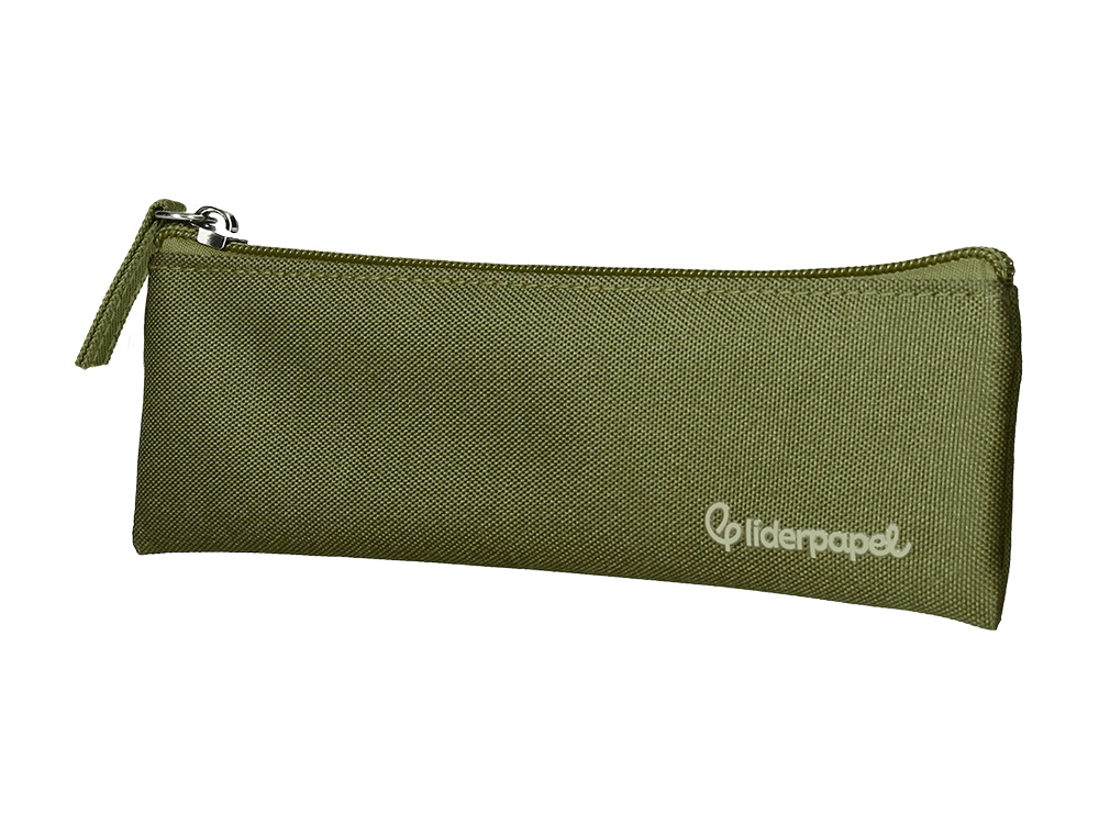 FOURRE-TOUT LIDERPAPEL PLAT MINCE 1 COMPARTIMENT 20X6CM COLORIS VERT MILITAIRE