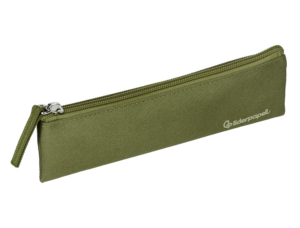 FOURRE-TOUT LIDERPAPEL PLAT MINCE 1 COMPARTIMENT 20X6CM COLORIS VERT MILITAIRE