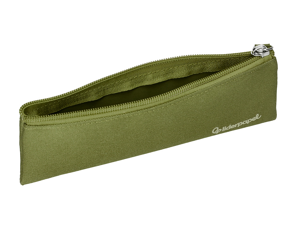 FOURRE-TOUT LIDERPAPEL PLAT MINCE 1 COMPARTIMENT 20X6CM COLORIS VERT MILITAIRE