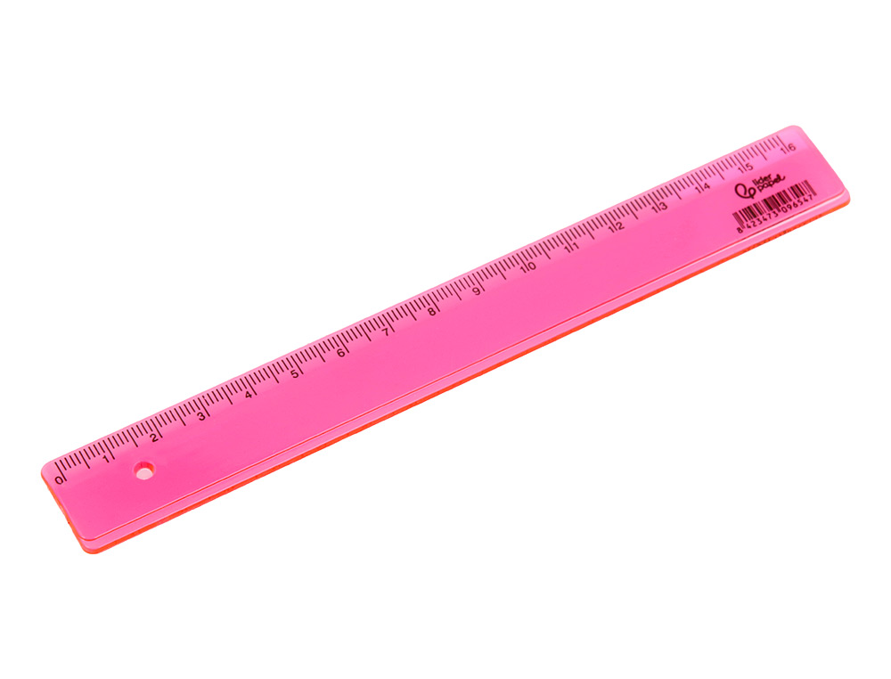 REGLE LIDERPAPEL PLASTIQUE 16 CM COLORIS ASSORTIS POT 100   UNITES