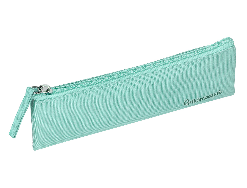 FOURRE-TOUT LIDERPAPEL PLAT MINCE 1 COMPARTIMENT 20X6CM   COLORIS VERT AMANDE