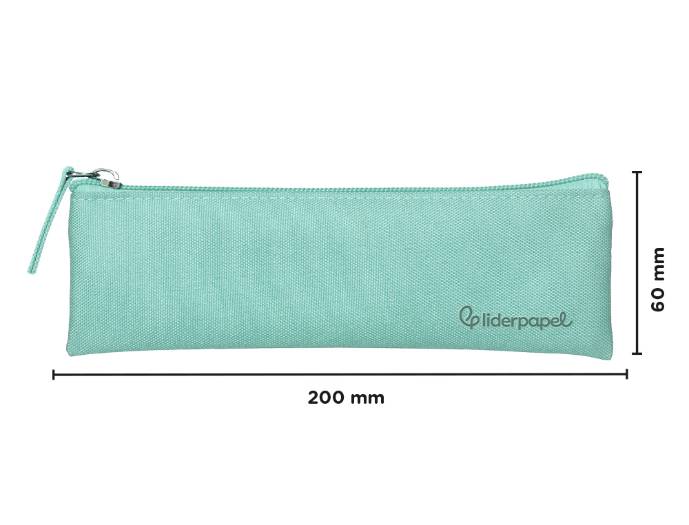 FOURRE-TOUT LIDERPAPEL PLAT MINCE 1 COMPARTIMENT 20X6CM   COLORIS VERT AMANDE