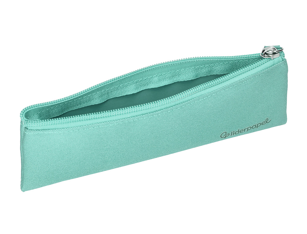 FOURRE-TOUT LIDERPAPEL PLAT MINCE 1 COMPARTIMENT 20X6CM   COLORIS VERT AMANDE