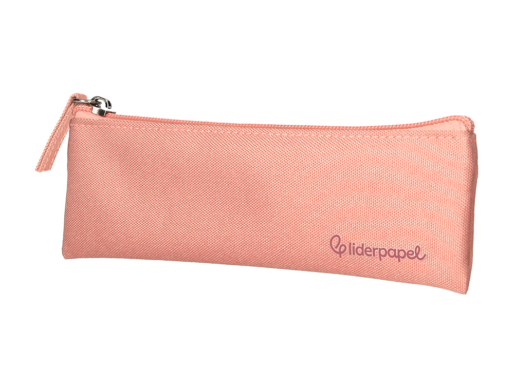 FOURRE-TOUT LIDERPAPEL PLAT MINCE 1 COMPARTIMENT 20X6CM   COLORIS ROSE PECHE