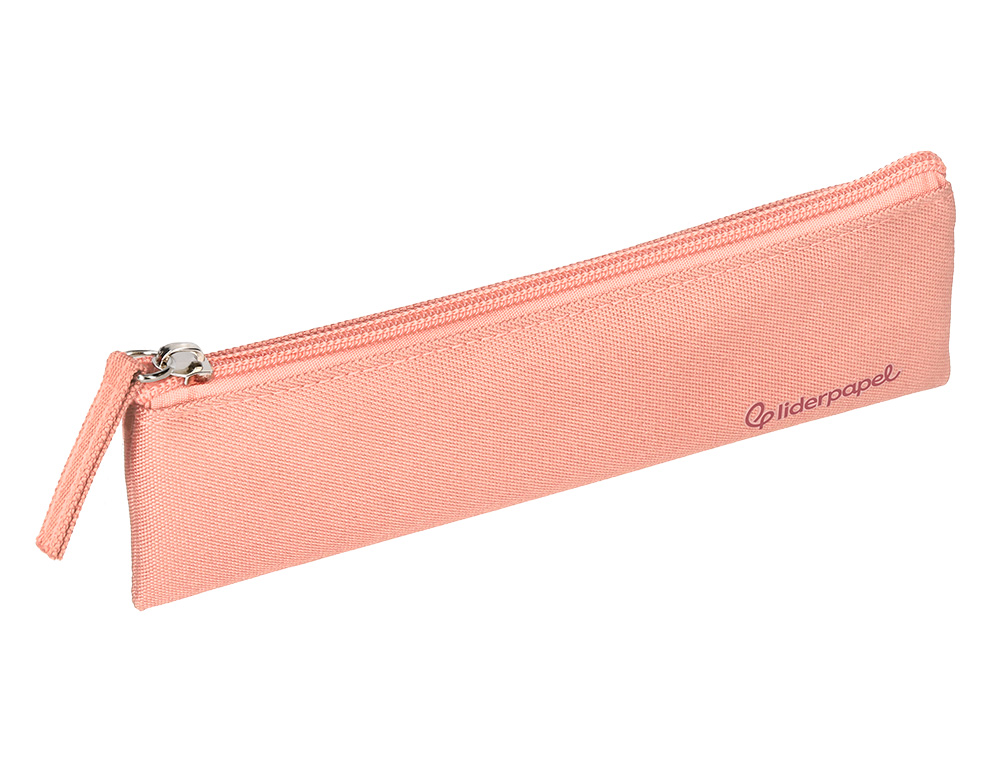 FOURRE-TOUT LIDERPAPEL PLAT MINCE 1 COMPARTIMENT 20X6CM   COLORIS ROSE PECHE