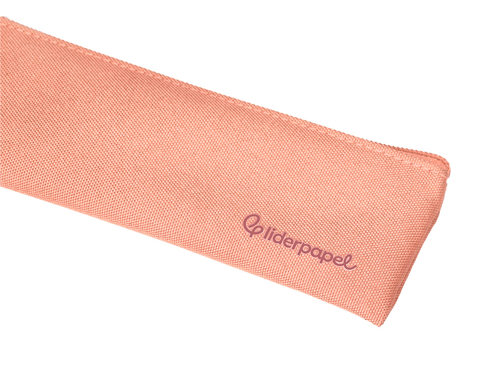 FOURRE-TOUT LIDERPAPEL PLAT MINCE 1 COMPARTIMENT 20X6CM   COLORIS ROSE PECHE