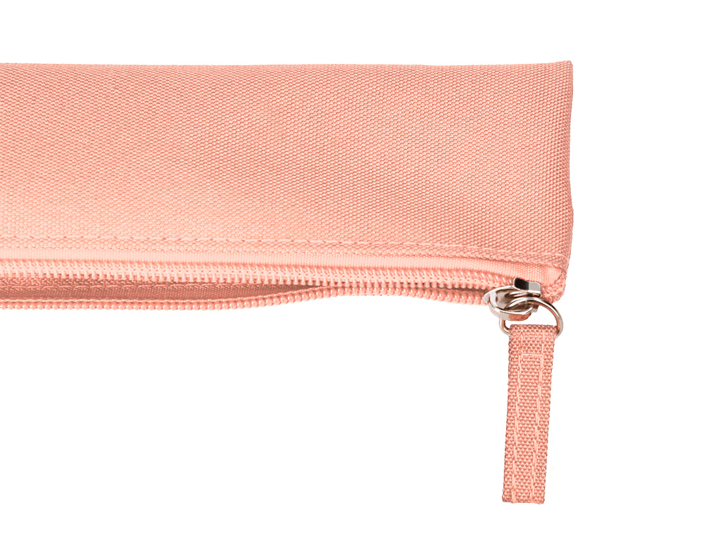 FOURRE-TOUT LIDERPAPEL PLAT MINCE 1 COMPARTIMENT 20X6CM   COLORIS ROSE PECHE
