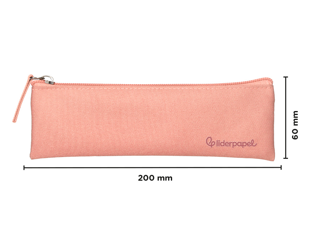 FOURRE-TOUT LIDERPAPEL PLAT MINCE 1 COMPARTIMENT 20X6CM   COLORIS ROSE PECHE