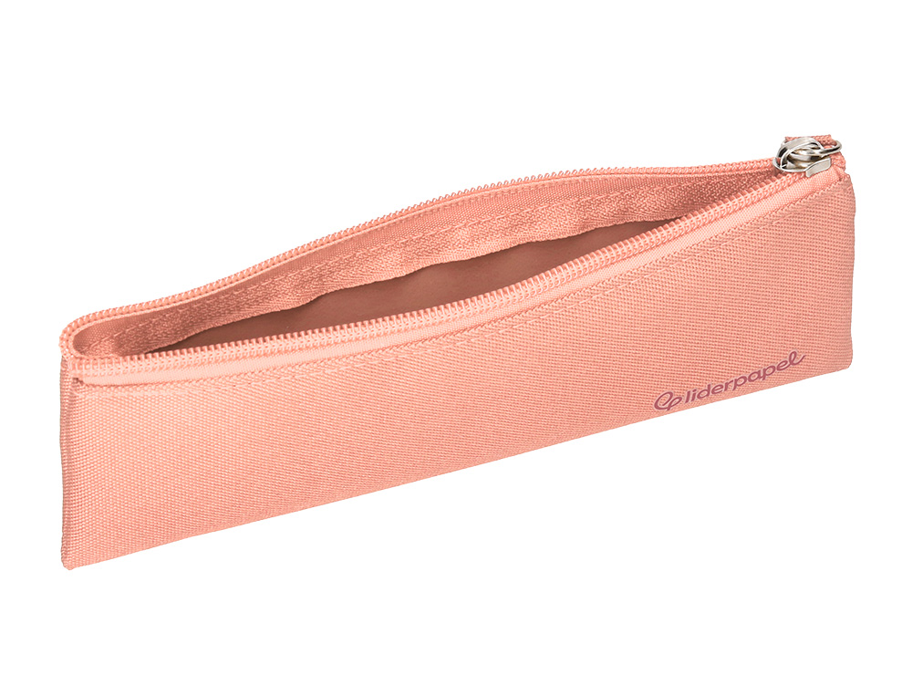 FOURRE-TOUT LIDERPAPEL PLAT MINCE 1 COMPARTIMENT 20X6CM   COLORIS ROSE PECHE