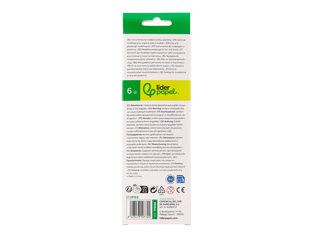 USTENSILES LIDERPAPEL POUR PATE A MODELER ET ARGILE SET 6 PIECES ASSORTIES