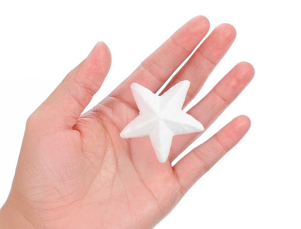 FORME LIDERPAPEL MOUSSE POLYSTYRENE ETOILES 4CM COLORIS BLANC SACHET 6 UNITES