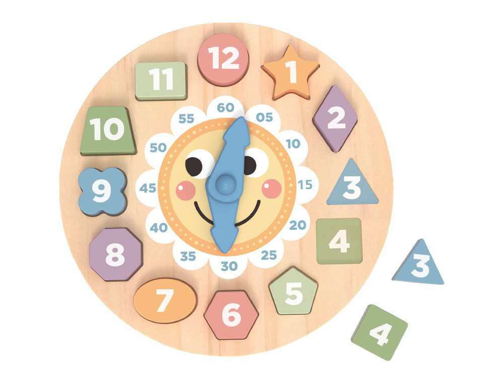 JEU ENFANT IMAGINOVO HORLOGE BOIS +3 ANS 13 PIECES         29X29X3,5 CM