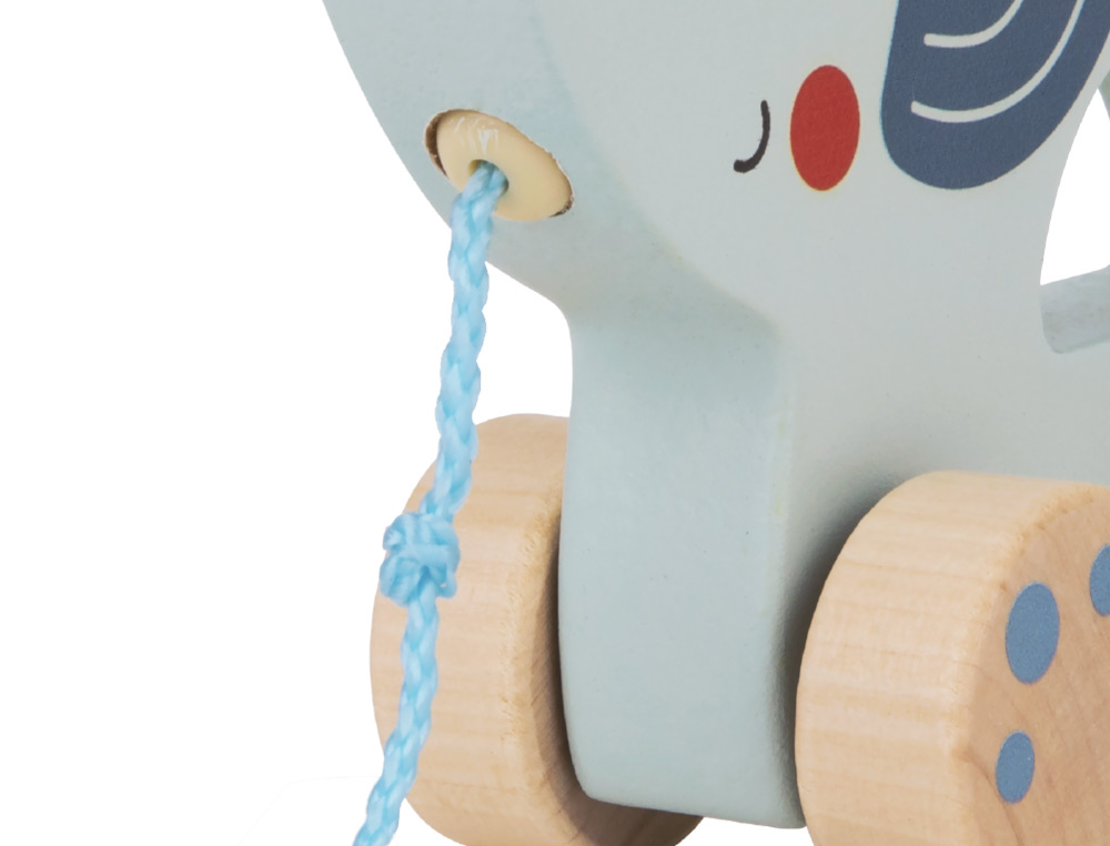 JEU ENFANT IMAGINOVO ELEPHANT A TIRER AVEC ROUES BOIS +12   MOIS 13,4X10X5,4 CM