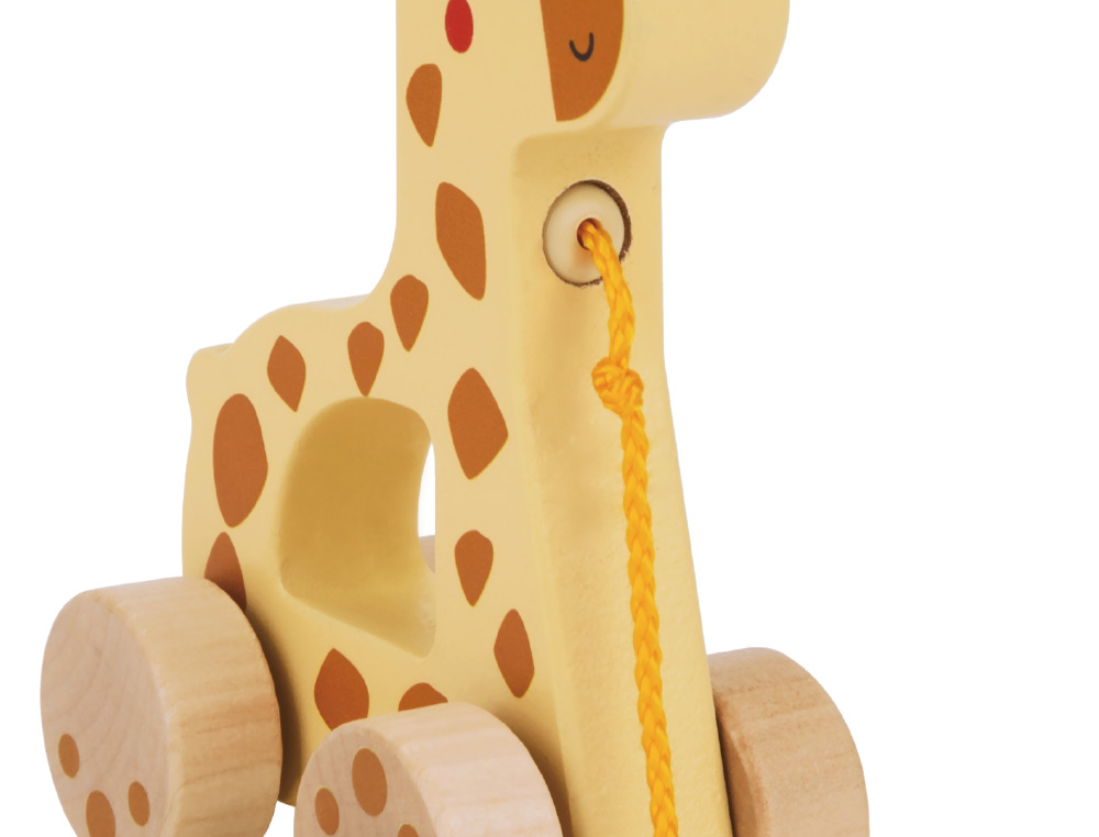 JEU ENFANT IMAGINOVO GIRAFE A TIRER AVEC ROUES BOIS +12     MOIS 16X12X5,4 CM
