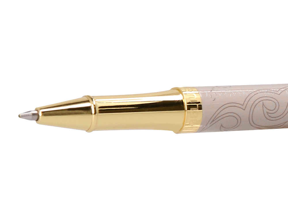 STYLO-BILLE BELIUS WILD WEST ALUMINIUM ENCRE NOIRE ATTRIBUTS DORES COLORIS BEIGE COFFRET DESIGN