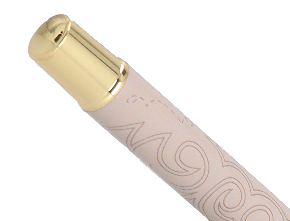 STYLO-BILLE BELIUS WILD WEST ALUMINIUM ENCRE NOIRE ATTRIBUTS DORES COLORIS BEIGE COFFRET DESIGN