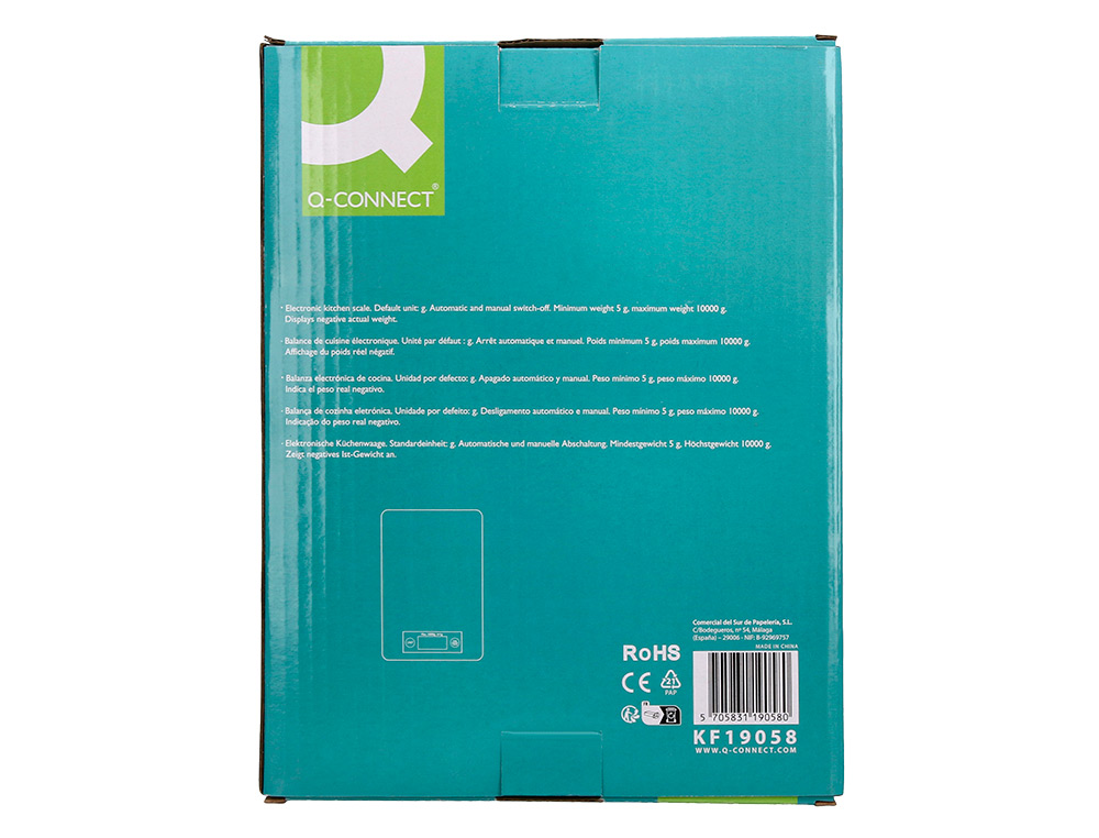 BALANCE PRECISION Q-CONNECT NUMERIQUE ECRAN LCD 58X26MM   COLORIS GRIS