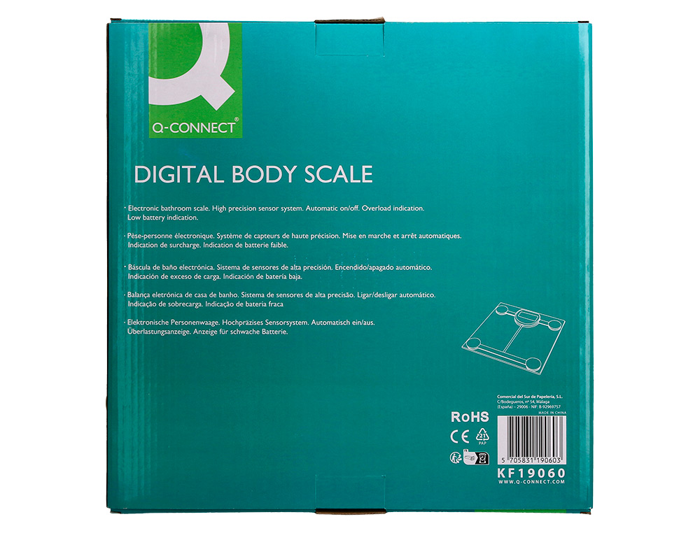 BALANCE SALLE DE BAIN Q-CONNECT NUMERIQUE ECRAN LCD 75X31MM COLORIS TRANSPARENT