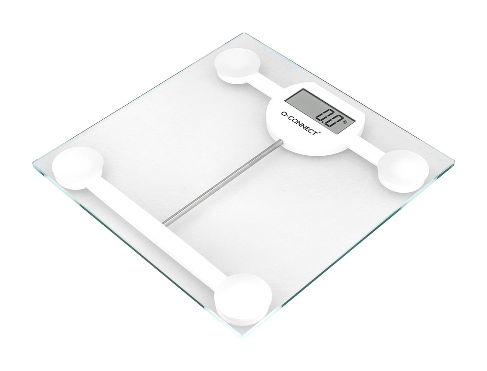 BALANCE SALLE DE BAIN Q-CONNECT NUMERIQUE ECRAN LCD 75X31MM COLORIS TRANSPARENT