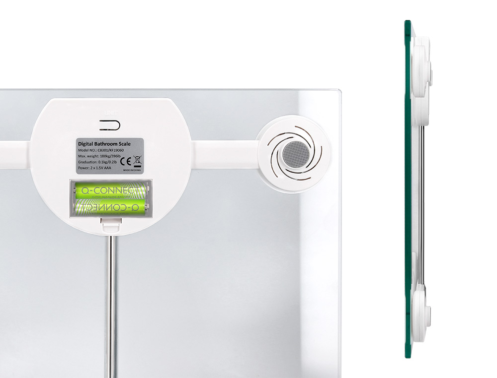BALANCE SALLE DE BAIN Q-CONNECT NUMERIQUE ECRAN LCD 75X31MM COLORIS TRANSPARENT