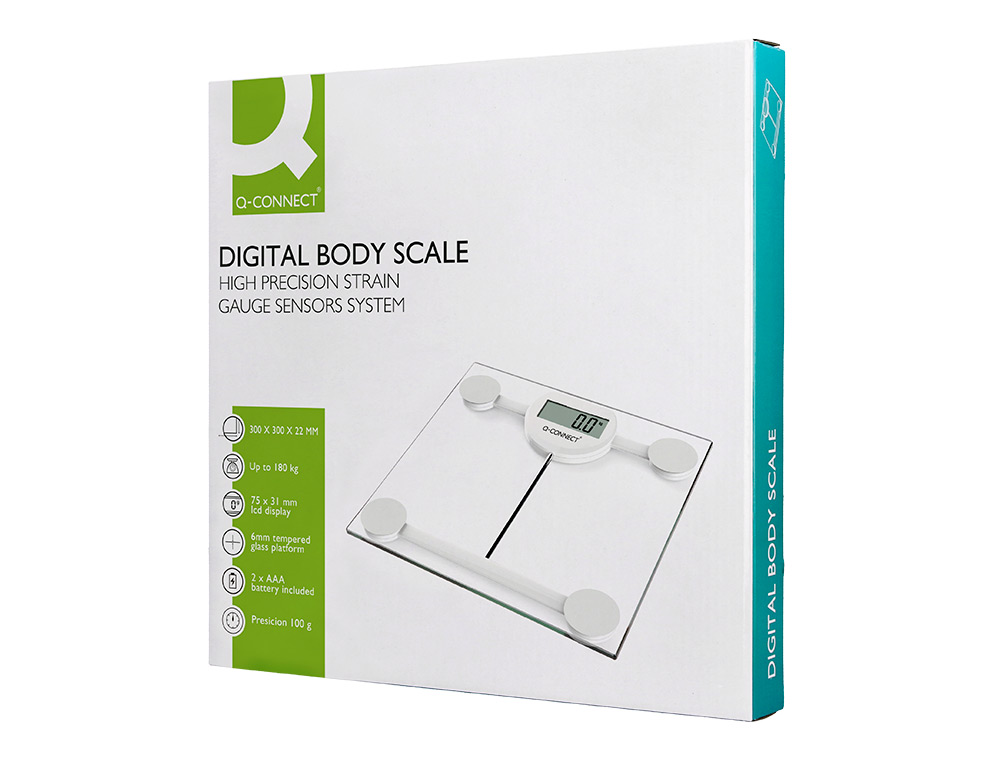 BALANCE SALLE DE BAIN Q-CONNECT NUMERIQUE ECRAN LCD 75X31MM COLORIS TRANSPARENT