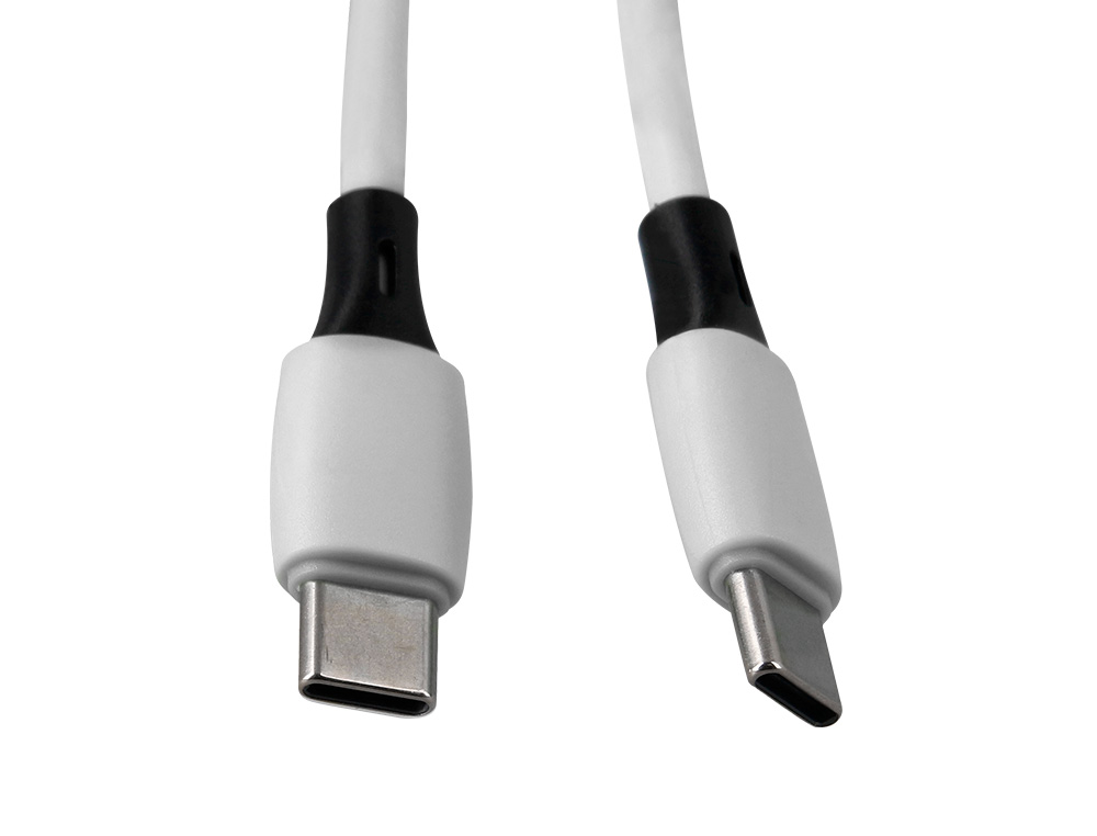 CABLE Q-CONNECT USB-C VERS USB-C PVC LONGUEUR 3M COLORIS BLANC