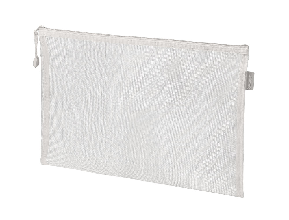 POCHETTE ZIP LIDERPAPEL A5 MULTIUSAGE FERMETURE ECLAIR   POLYESTER TRANSPIRABLE        COLORIS BLANC