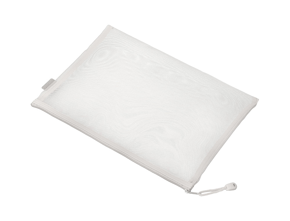 POCHETTE ZIP LIDERPAPEL A5 MULTIUSAGE FERMETURE ECLAIR   POLYESTER TRANSPIRABLE        COLORIS BLANC