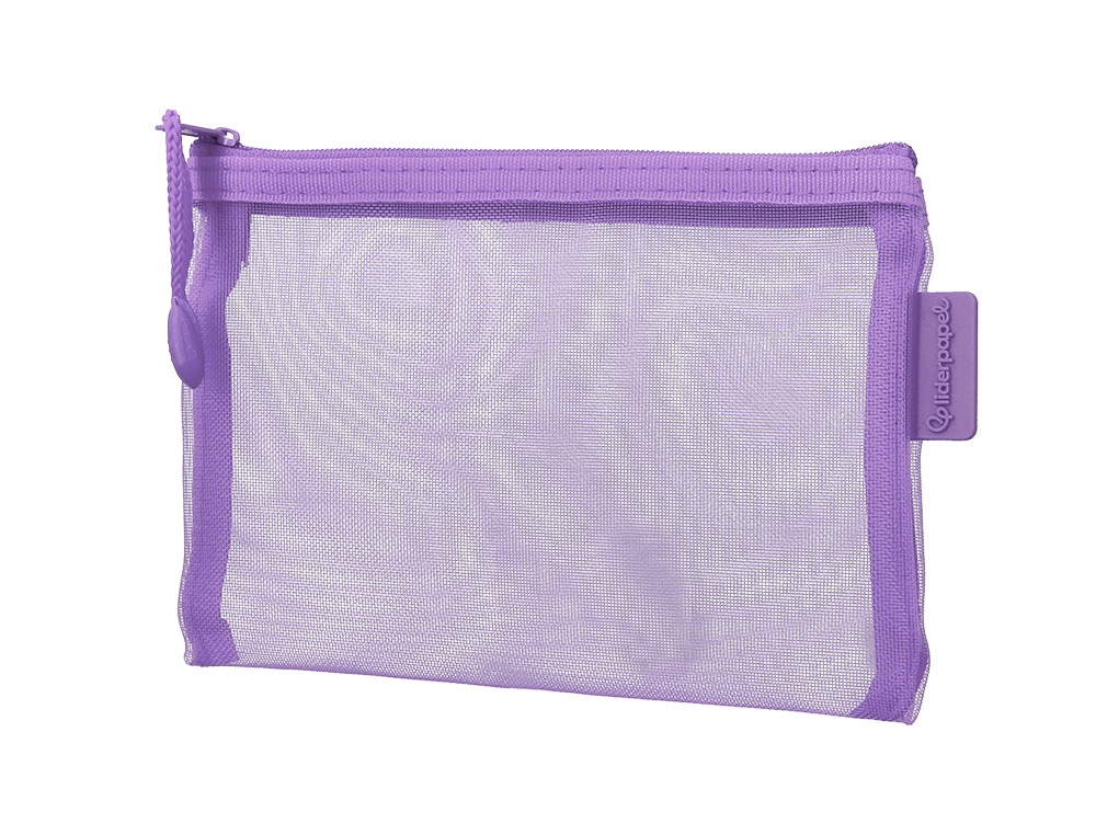POCHETTE ZIP LIDERPAPEL A6 MULTIUSAGE FERMETURE ECLAIR   POLYESTER TRANSPIRABLE        COLORIS VIOLET