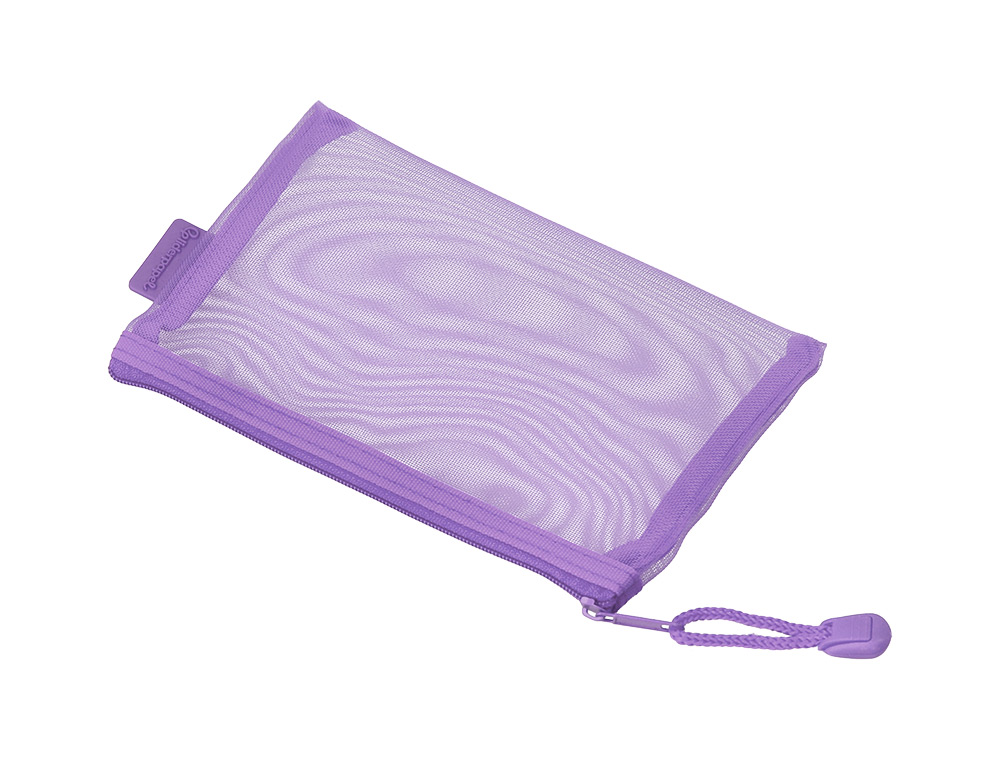 POCHETTE ZIP LIDERPAPEL A6 MULTIUSAGE FERMETURE ECLAIR   POLYESTER TRANSPIRABLE        COLORIS VIOLET