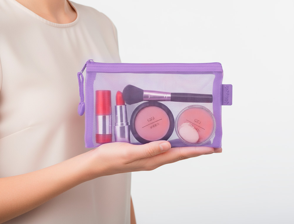 POCHETTE ZIP LIDERPAPEL A6 MULTIUSAGE FERMETURE ECLAIR   POLYESTER TRANSPIRABLE        COLORIS VIOLET