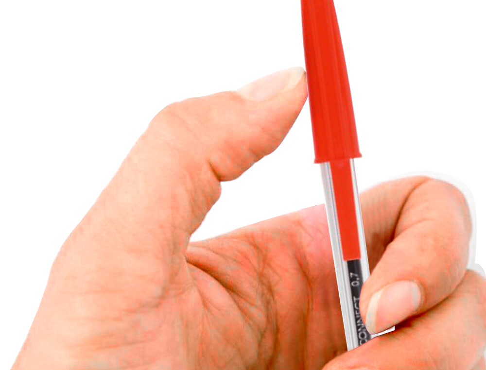 STYLO-BILLE Q-CONNECT CRITURE MOYENNE 0.7MM ENCRE CLASSIQUE BILLE INDFORMABLE CAPUCHON COULEUR ENCRE ROUGE