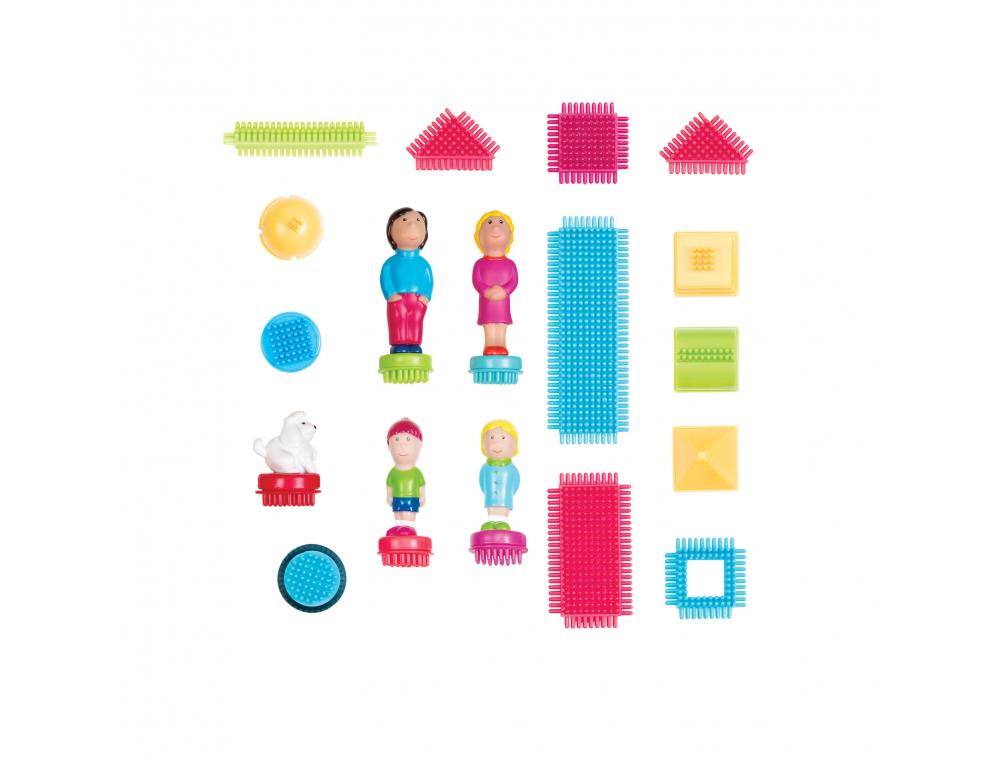 BRISTLE BLOCKS LAP 85 PIECES PLASTIQUES DE FORMES ET       PERSONNAGES VARIES COLORIS    ASSORTIS