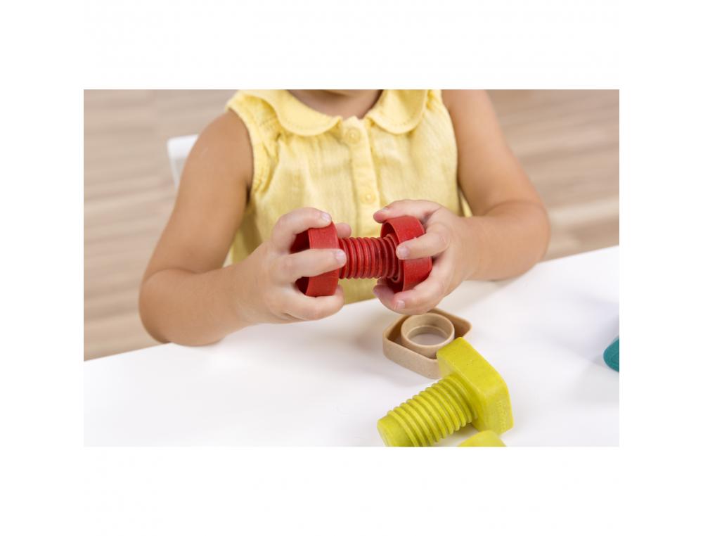 LOT DE VIS ET BOULONS ECO CONÃUS MINILAND FIBRE PLASTIQUE ET BOIS 100% RECYCLEBLE 24 PIECES ET 4