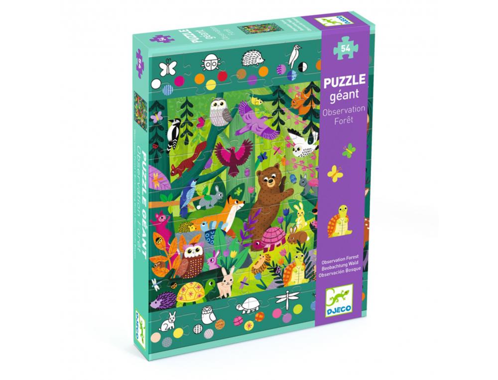 PUZZLES CARTON D OBSERVATION DJECO L AFORET 54 PIECES