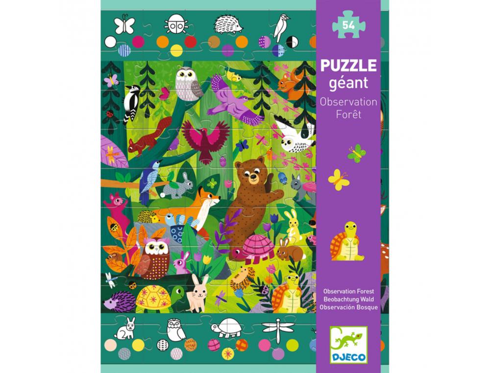 PUZZLES CARTON D OBSERVATION DJECO L AFORET 54 PIECES