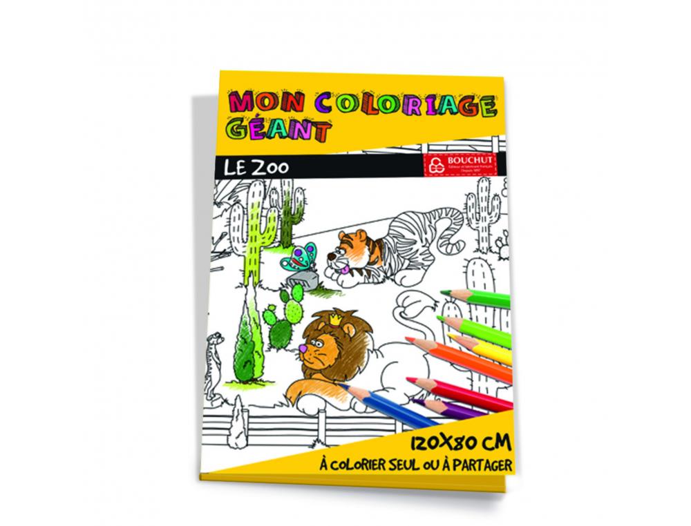 COLORIAGE GEANT BOUCHUT LE ZOO 120X80CM PAPIER 150G      IMPRESSION NOIR