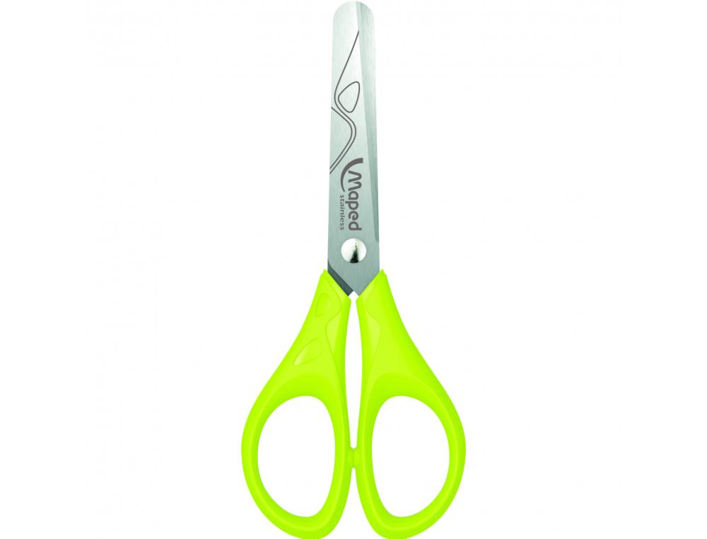 CISEAUX SCOLAIRES ESSENTIALS 13 CM MAPED BOUTS RONDS LAMES INOX DROITIER